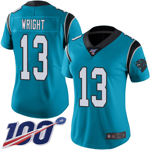 Carolina Panthers Limited Blue Women Jarius Wright Alternate Jersey NFL Football #13 100th Season Vapor Untouchable->women nfl jersey->Women Jersey
